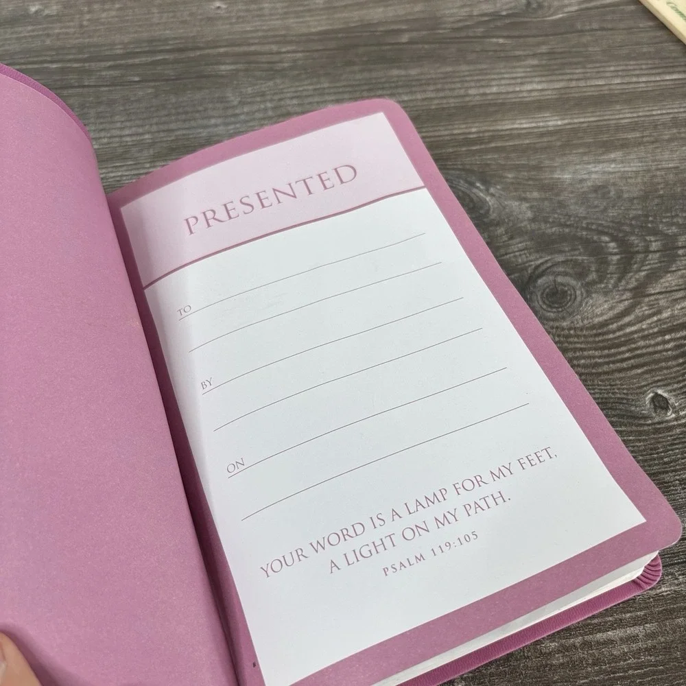 The Holy Bible Thinline NIV New International Version pink Duo Tone Zindervan